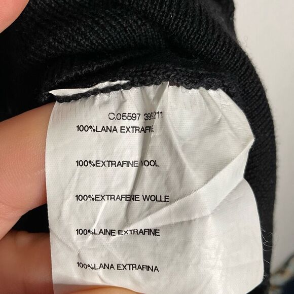 Visconti Sport Knit Wool Vest Men’s XL Black Button Sweater Dark Academia Italy - Picture 5 of 8